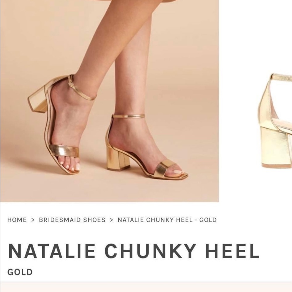 Birdy Gray- Heel Chunky Heel - gold 3.5 inches in height unopened box!! - Picture 1 of 8
